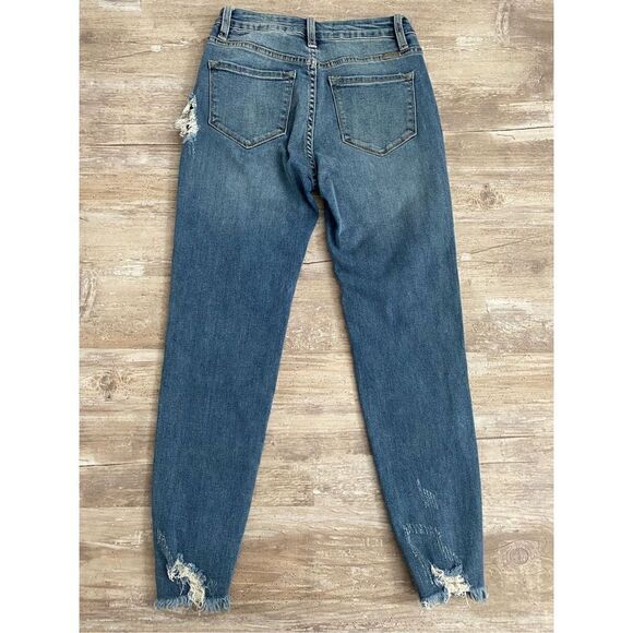 KanCan Skinny Jeans Cropped Ankle Distressed Raw Hem Juniors Size 3 - Picture 7 of 7